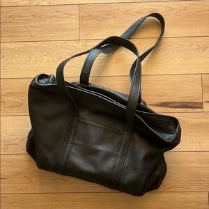 Black Leather Tote Bag